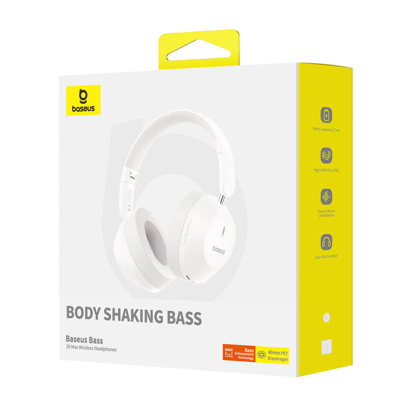Baseus Bass 30 Max bežične slušalice (bijele) - Slika 7
