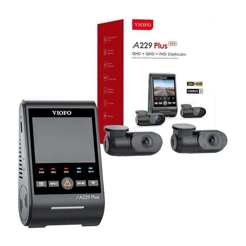 VIOFO A229 PLUS 3CH 2K + 1080p WiFi, GPS video recorder