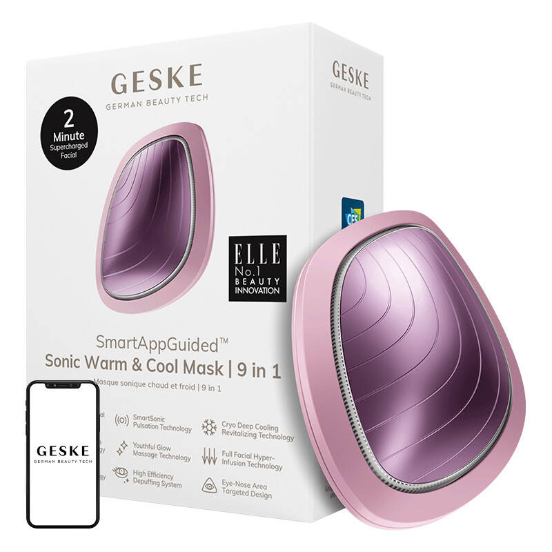 Geske Warm&Cool Mask 9u1 sonični masažer za lice rozi