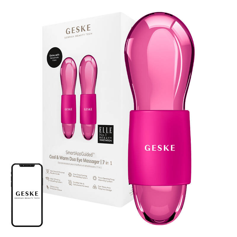 Geske 7u1 Cool & Warm Duo masažeri za područje oko očiju magenta