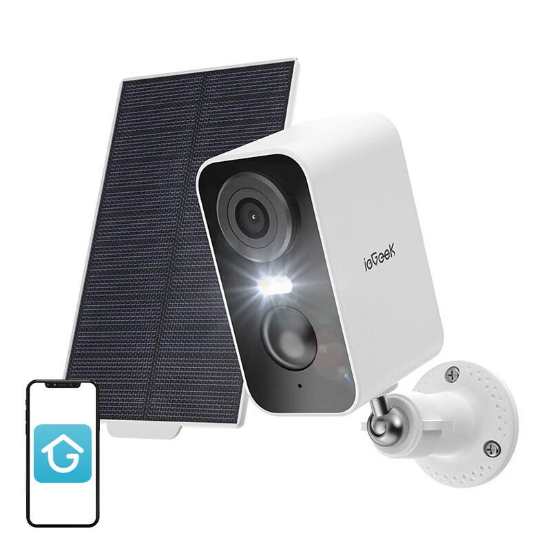 ieGeek ZS-GX3S 3MP WiFi vanjska kamera sa solarnim panelom, bijela