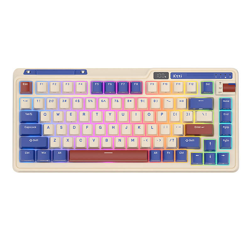 Royal Kludge KZZI K75 pro RGB Moment Switch mehanička tipkovnica retro-plava, UK layout