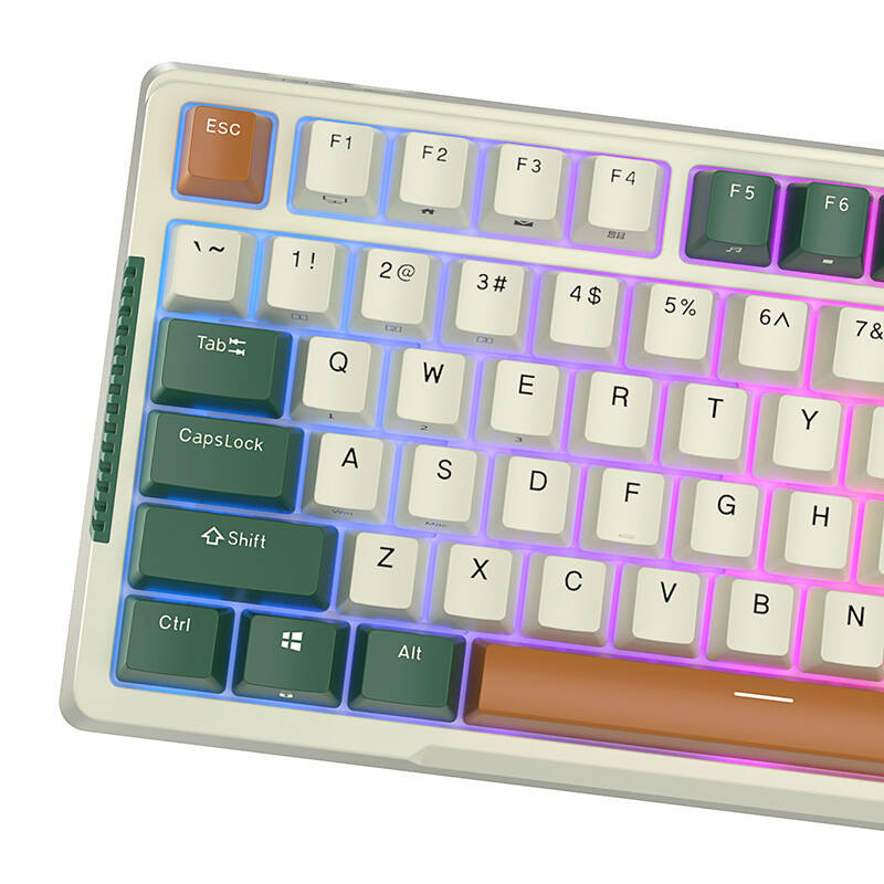 Royal Kludge RKH81 RGB bežična mehanička tipkovnica, Sky cyan prekidači, zelena, UK layout - Slika 7