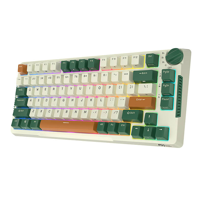 Royal Kludge RKH81 RGB bežična mehanička tipkovnica, Sky cyan prekidači, zelena, UK layout - Slika 8