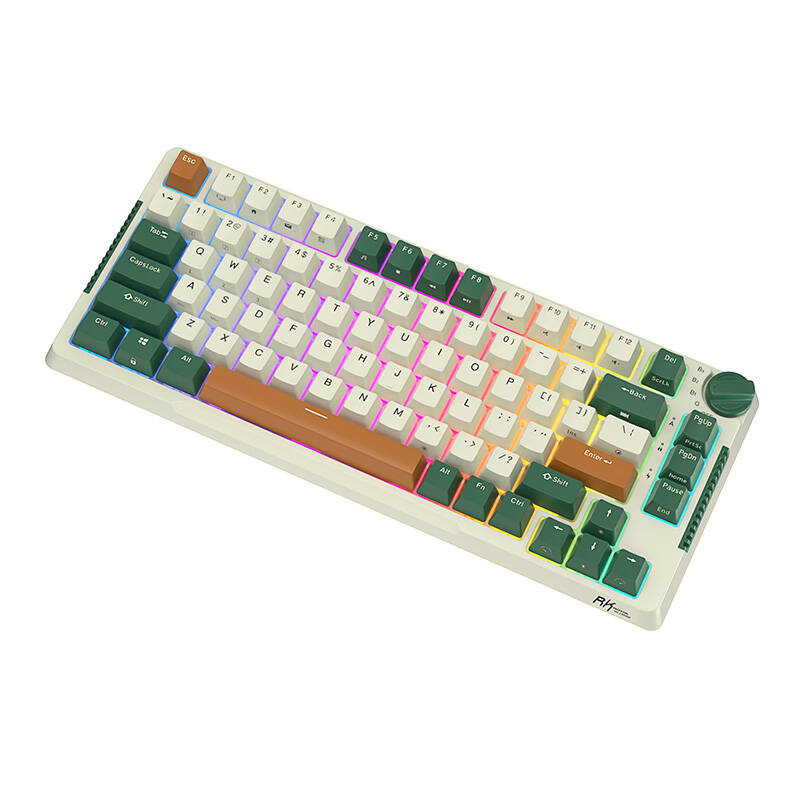 Royal Kludge RKH81 RGB bežična mehanička tipkovnica, Sky cyan prekidači, zelena, UK layout - Slika 9