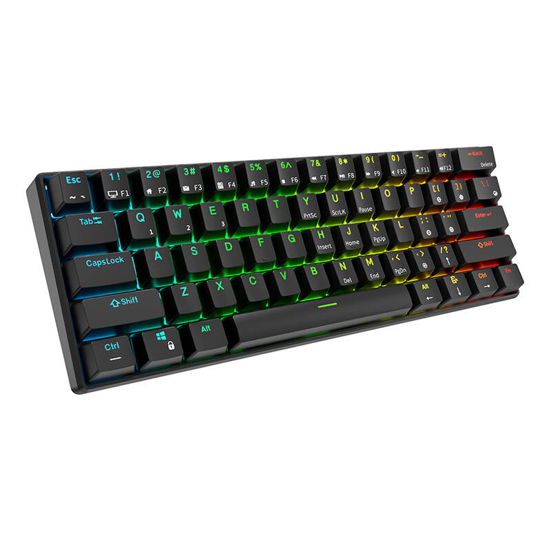 Royal Kludge RK61 RGB mehanička tipkovnica, crveni prekidači, crna, UK layout - Slika 3
