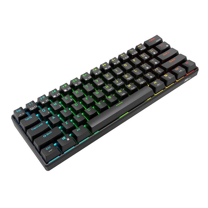 Royal Kludge RK61 RGB mehanička tipkovnica, crveni prekidači, crna, UK layout - Slika 6