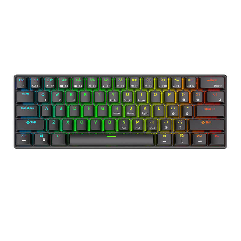 Royal Kludge RK61 RGB mehanička tipkovnica, smeđi prekidači, crna, UK layout