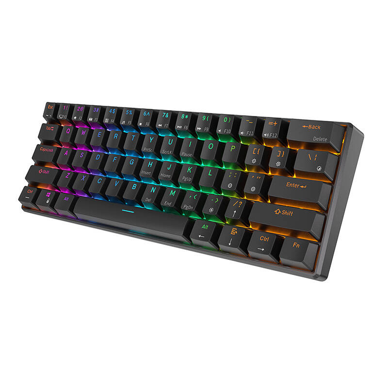 Royal Kludge RK61 RGB mehanička tipkovnica, smeđi prekidači, crna, UK layout - Slika 2