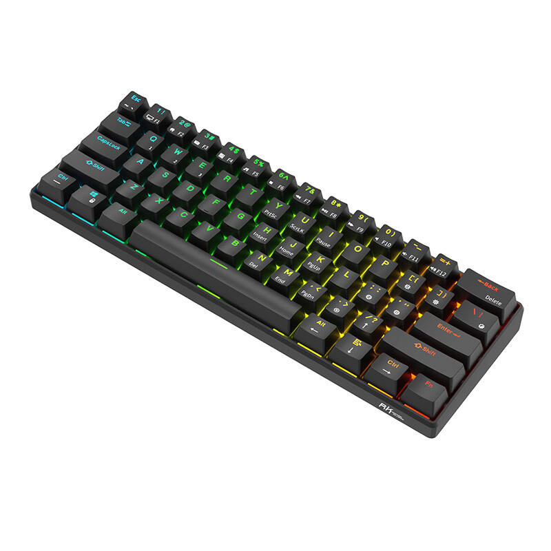 Royal Kludge RK61 RGB mehanička tipkovnica, smeđi prekidači, crna, UK layout - Slika 4