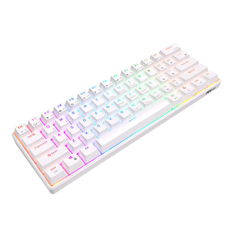 Royal Kludge RK61 RGB mehanička tipkovnica, smeđi prekidači, bijela, UK layout - Slika 4