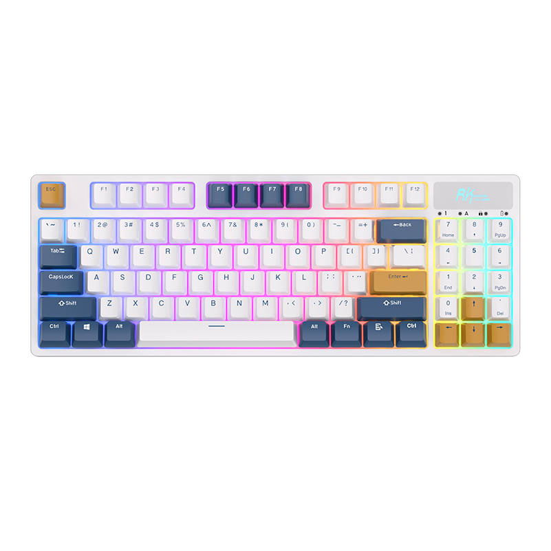 Royal Kludge RK89 RGB mehanička tipkovnica, Lemon prekidači, bijela, UK layout