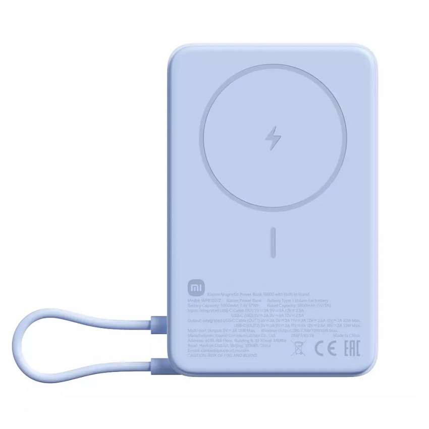 Xiaomi 33W Magnetic Power Bank 10000 mAh with Built-in Stand (Blue) - Prijenosni punjač