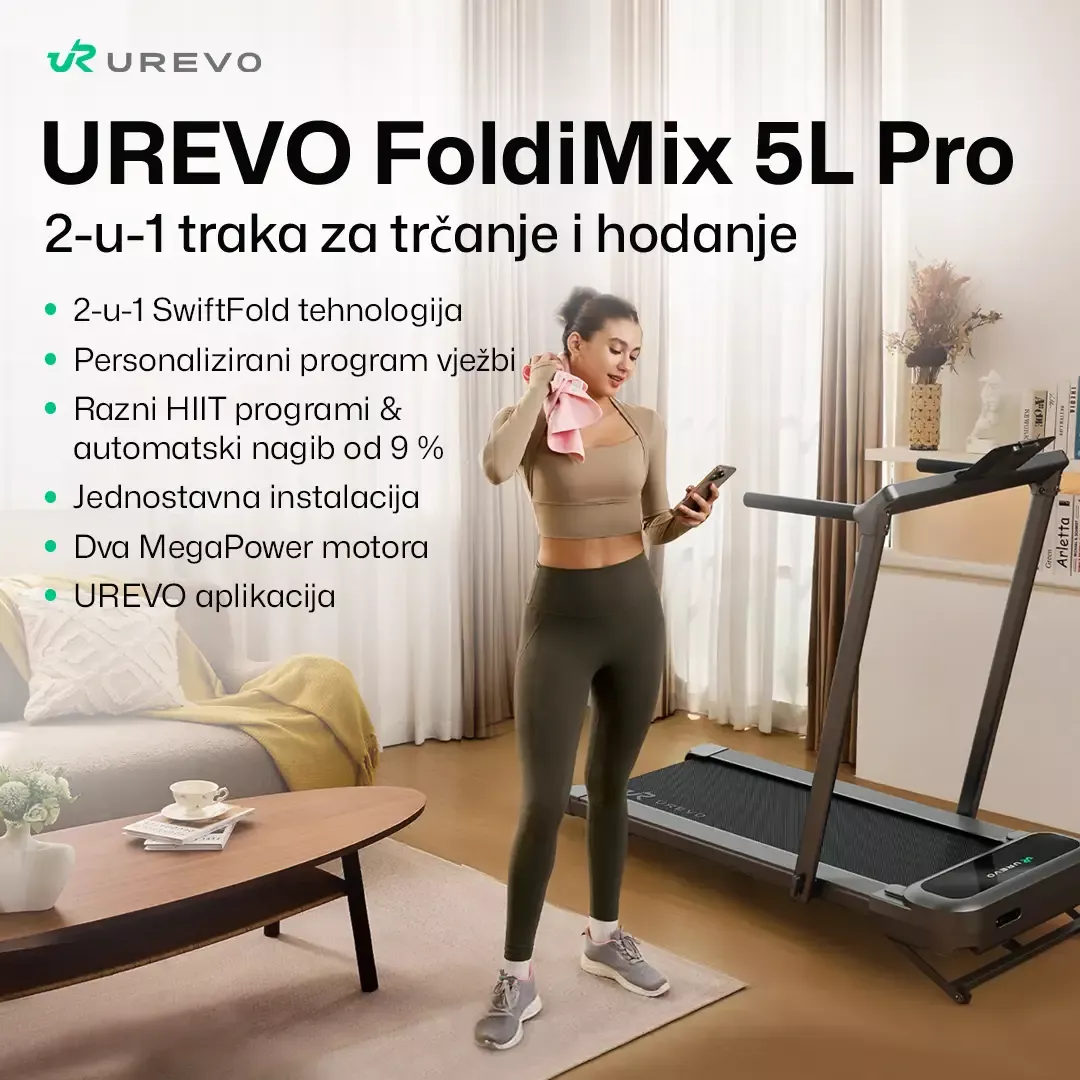 UREVO FoldiMix 5L Pro Smart Black - Traka za trčanje i hodanje - Slika 8