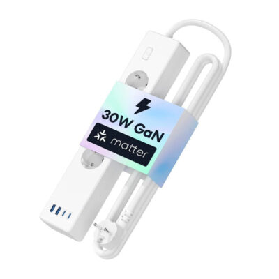 Alternative view of Meross MSP844(EU) pametna produžna letva s brzim punjenjem, 4 utičnice + 2× USB-A + 2× USB-C
