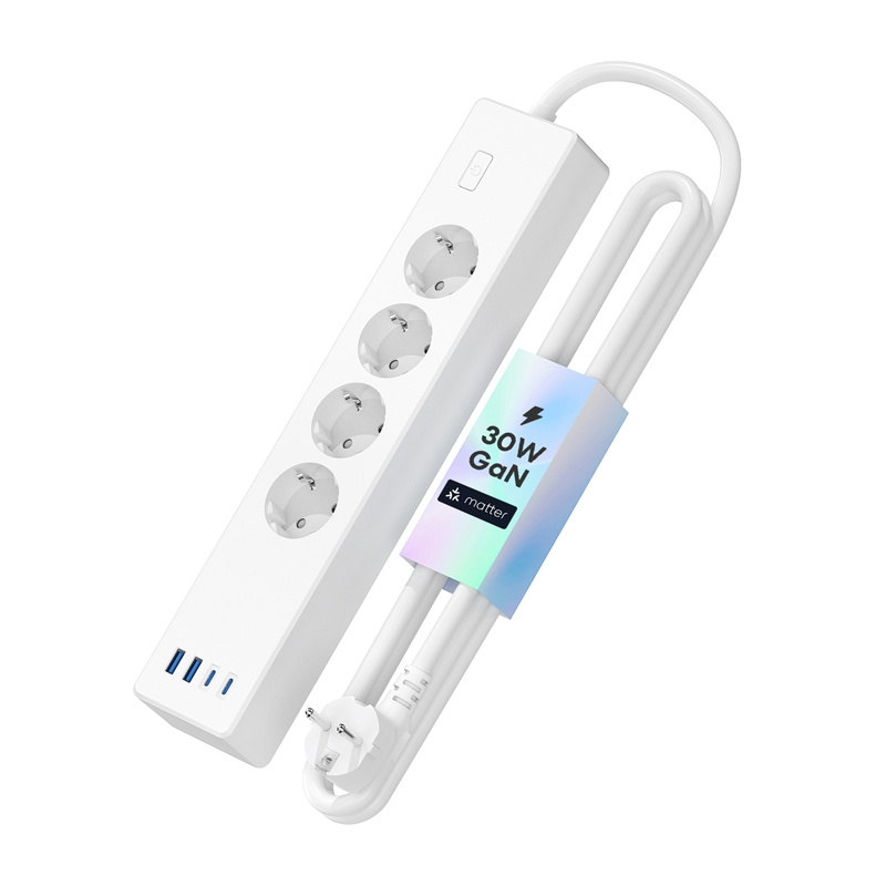 Meross MSP844(EU) pametna produžna letva s brzim punjenjem, 4 utičnice + 2× USB-A + 2× USB-C - Slika 3