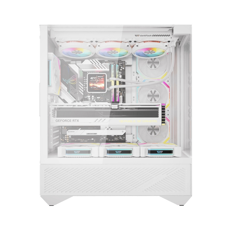 Darkflash DY460 kućište za računalo (bijelo) + 4 ARGB ventilatora - Slika 2