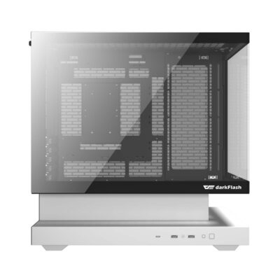 Alternative view of Darkflash F1 kućište za računalo (bijelo) + 6 ARGB ventilatora