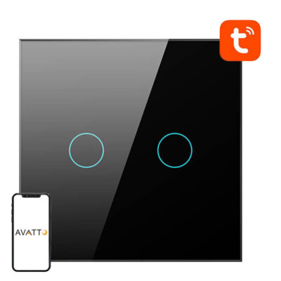 Avatto TS02-EU-B2 pametni prekidač svjetla WiFi 2 smjera (crni)