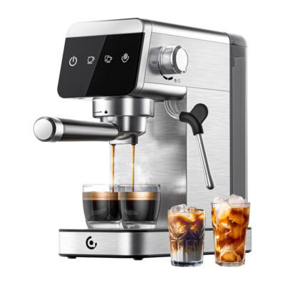 AMZCHEF CE-AZ-EM1501-SV Piston aparat za kavu (srebrni)