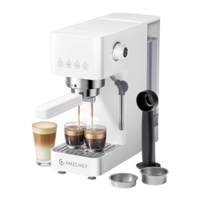 AMZCHEF CE-EM3131-WT Piston aparat za kavu (bijeli)
