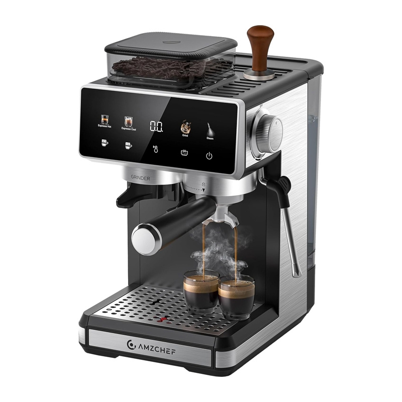 AMZCHEF CE-CM5560-SV Piston aparat za kavu (srebrni)
