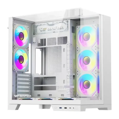 Računalna kućište DarkFlash TH285 PLUS + 8 ventilatora (bijelo)