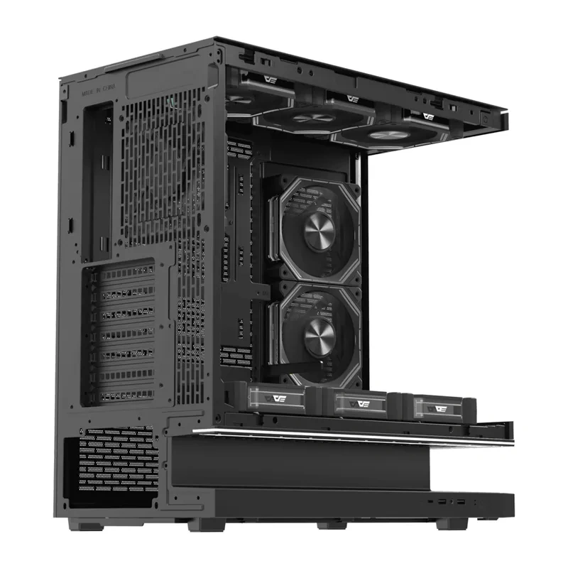 DarkFlash F1 kućište za računalo + 6 ventilatora (crno) - Slika 2