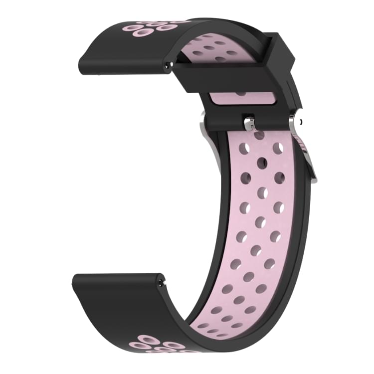 SILIKONSKI REMEN ZA PAMETNI SAT "DOTS" CRNO-ROZI 22mm